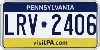 PA license plate LRV2406