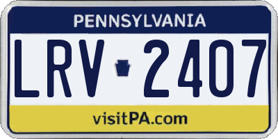 PA license plate LRV2407