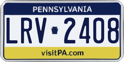 PA license plate LRV2408