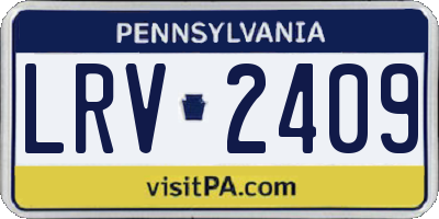 PA license plate LRV2409