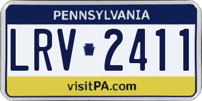 PA license plate LRV2411