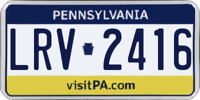 PA license plate LRV2416