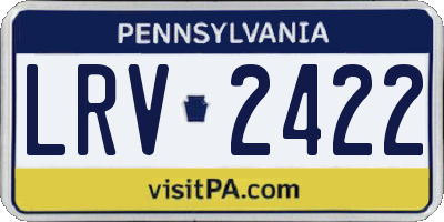 PA license plate LRV2422
