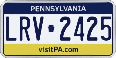 PA license plate LRV2425