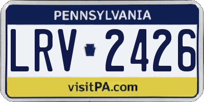 PA license plate LRV2426