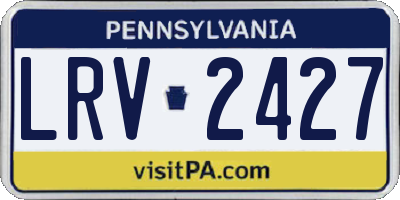 PA license plate LRV2427