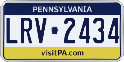 PA license plate LRV2434
