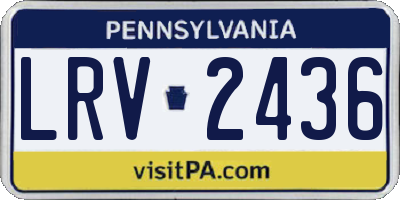 PA license plate LRV2436