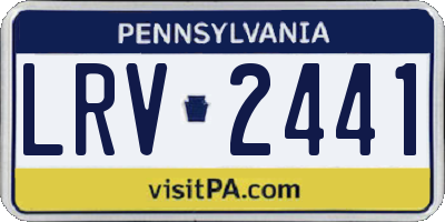 PA license plate LRV2441