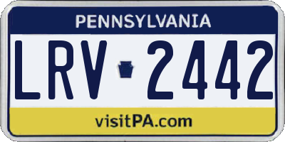 PA license plate LRV2442