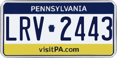 PA license plate LRV2443