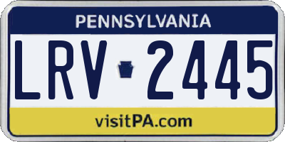 PA license plate LRV2445