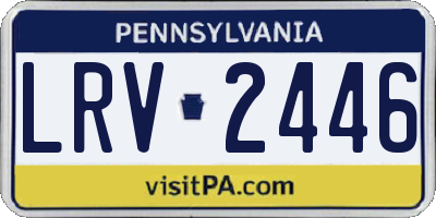 PA license plate LRV2446