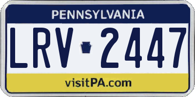 PA license plate LRV2447