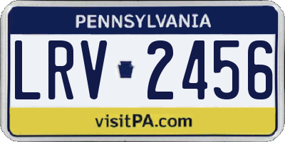 PA license plate LRV2456