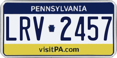 PA license plate LRV2457