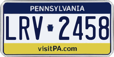 PA license plate LRV2458
