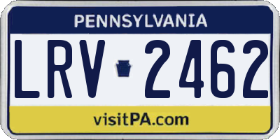 PA license plate LRV2462