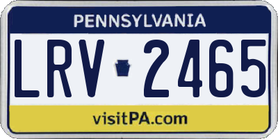 PA license plate LRV2465