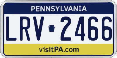 PA license plate LRV2466