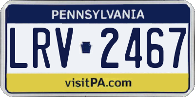 PA license plate LRV2467