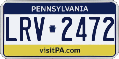 PA license plate LRV2472