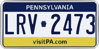 PA license plate LRV2473