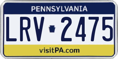 PA license plate LRV2475
