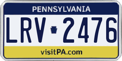 PA license plate LRV2476