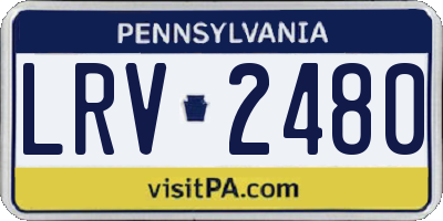 PA license plate LRV2480