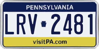 PA license plate LRV2481