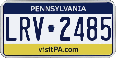 PA license plate LRV2485