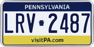 PA license plate LRV2487