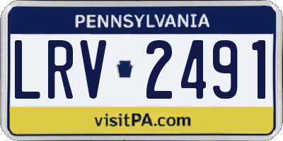 PA license plate LRV2491