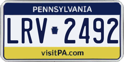 PA license plate LRV2492