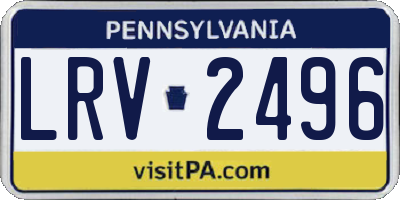 PA license plate LRV2496