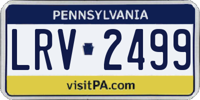 PA license plate LRV2499