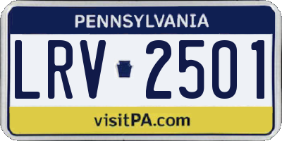 PA license plate LRV2501