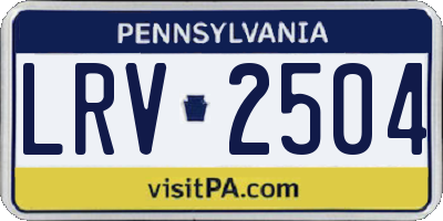 PA license plate LRV2504
