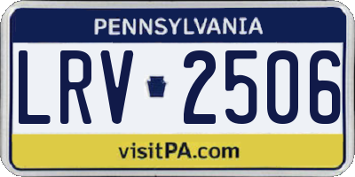 PA license plate LRV2506