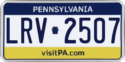 PA license plate LRV2507