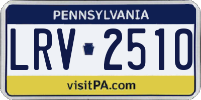 PA license plate LRV2510
