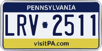 PA license plate LRV2511