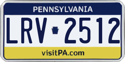 PA license plate LRV2512