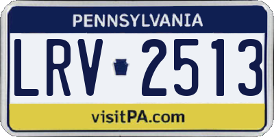 PA license plate LRV2513
