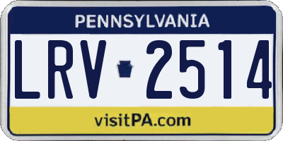 PA license plate LRV2514