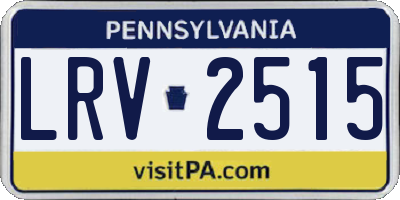 PA license plate LRV2515