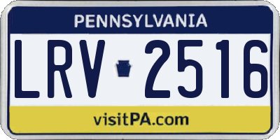 PA license plate LRV2516