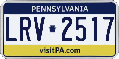 PA license plate LRV2517