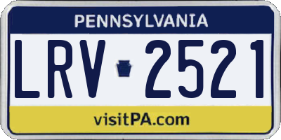 PA license plate LRV2521